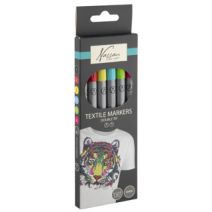 Stiften textiel markers 2-zijdig 6 stuks 