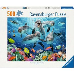 Puzzel 500 stuks dolfijnen in koraalrif