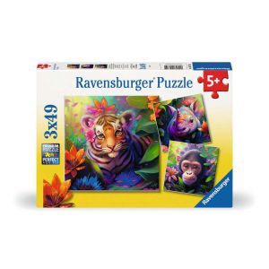 Ravensburger puzzel Jungle Babies - Drie puzzels - 49 stukjes 