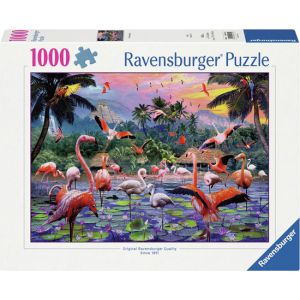 Puzzel 1000 stuks Roze Flamingo's