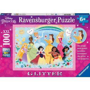 Puzzel 100 stukjes Disney glitter princess