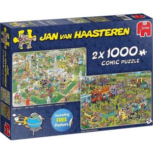  Jan van Haasteren Eetfestijn 2-in-1 puzzel - 2 x 1000 stukjes 