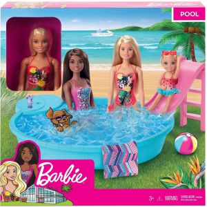 Barbie pop in zwembad