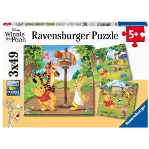 Puzzel 3x49 Disney Winnie the Pooh sportdag
