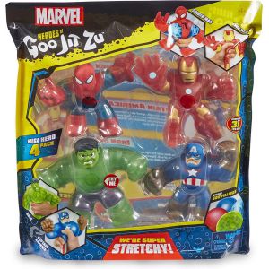 Goo Jit Zu Marvel superhelden set  - Spider-Man - Iron Man - Hulk - Captain America