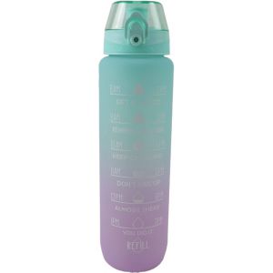 Lunch Buddies: Motiverende waterfles 1000 ml groen - paars