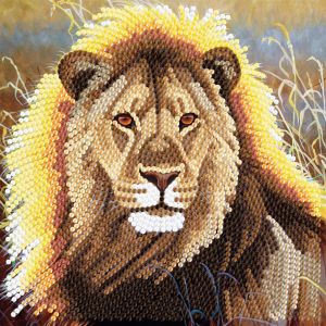 Crystal Art Kaart Rustende Leeuw 18 X 18 Cm 