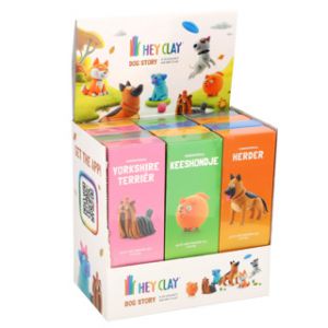 Hey clay honden figuur 5 kleuren 6 assorti 