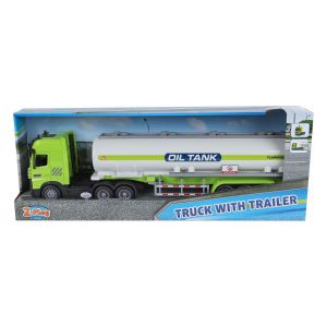 Vrachtwagen met tankoplegger licht en geluid