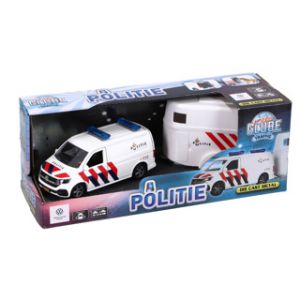 Auto volkswagen transporter politie en aanhanger