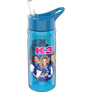K3 - Waterfles - Drinkfles 500 ml - Blauw transparant - Sport 