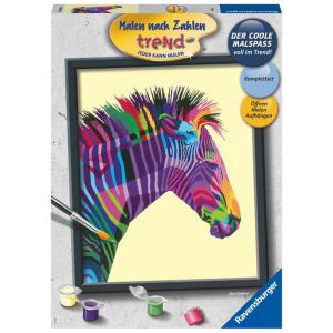 Schilderen op nummer bonte zebra