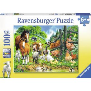 Puzzel 100 stukjes dieren komen samen