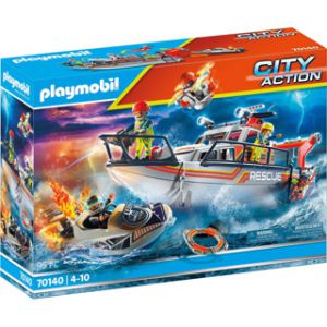 Playmobil 70140 Redding Op Zee: Brandbestrijdings missie Met Reddingscruiser