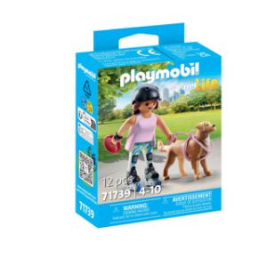 Playmobil 71739 rolschaatser met golden retriever