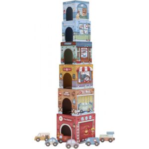  Little Dutch Stapeltoren Inclusief 6 Auto’s – Hout 