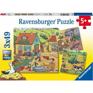 Puzzel 3x49 stukjes op de boerderij