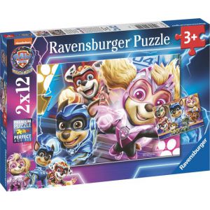 Puzzel 2 x 12 stukjes paw patrol mighty movie