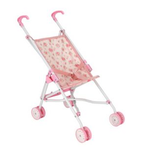 Poppenbuggy roze bloem 