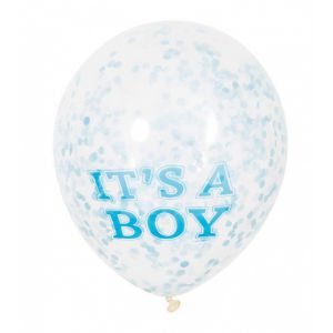 Ballonen 30cm babyboy confetti 6st