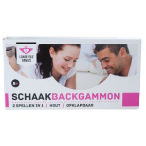 Schaak/Backgammon cassette hout