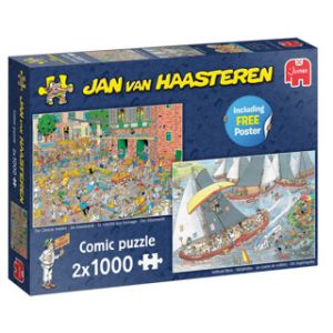 Jan Van Haasteren Puzzel Hollandse Tradities 2x 1000 Stukjes + Poster
