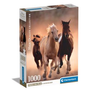 Clementoni Puzzel 1000 stuks rennende paarden compact