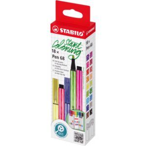 Stabilo pen68 start beginning 18 stuks