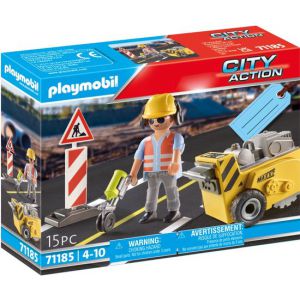 PLAYMOBIL City Action bouwvakker met randensnijder - 71185 