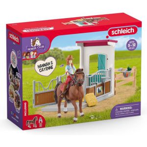 Schleich 42710 hannah en cayenne paardenbox