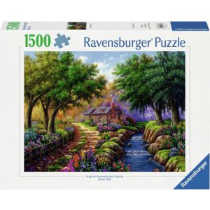 Puzzel 1500 stuks cottage bij de rivier