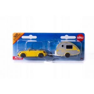 Siku 1629 Auto volkswagen beetle met caravan