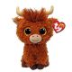 Ty Beanie Boo Alfie Highland Cow Brown 15cm
