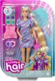 Barbie Totally Hair Doll - Blond, blauw, paars 